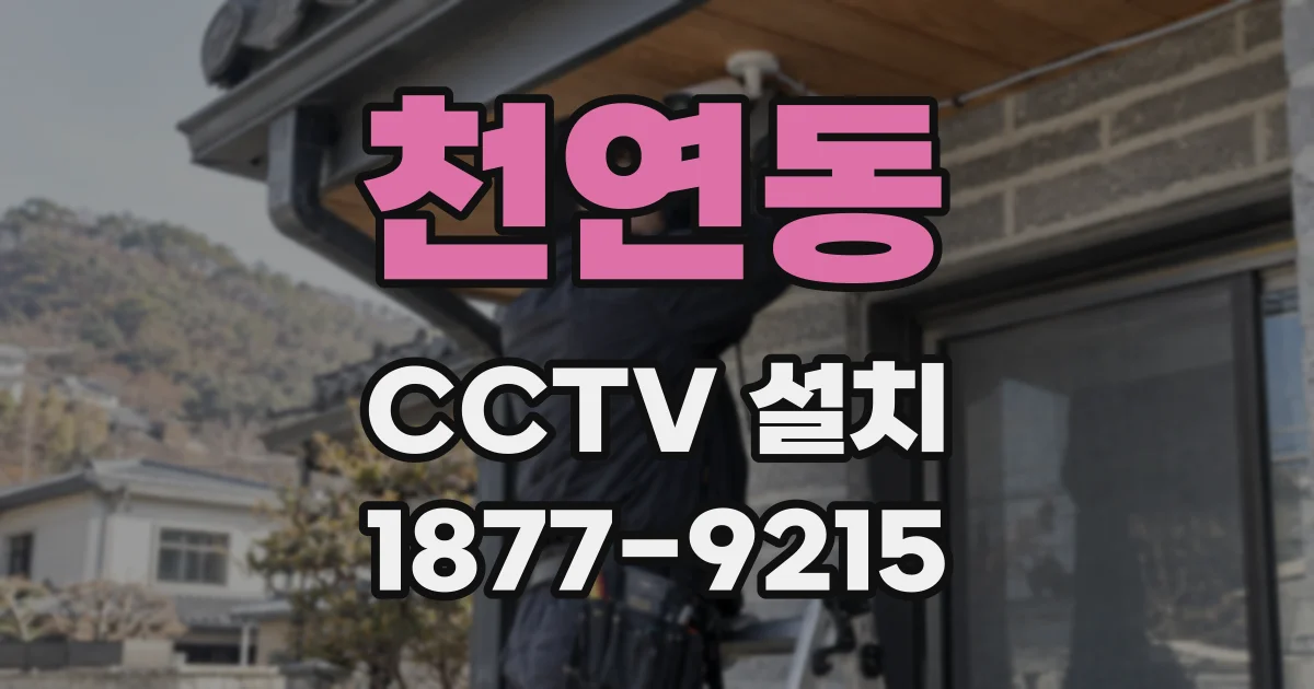 천연동 CCTV 설치