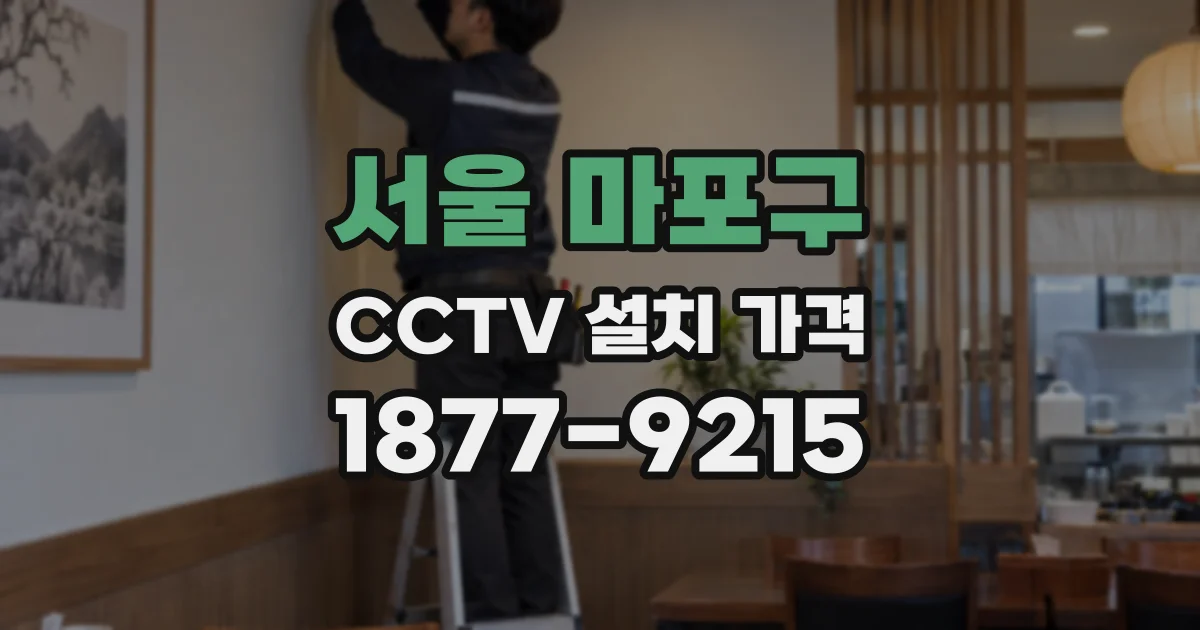 서울 마포구 CCTV 설치 가격