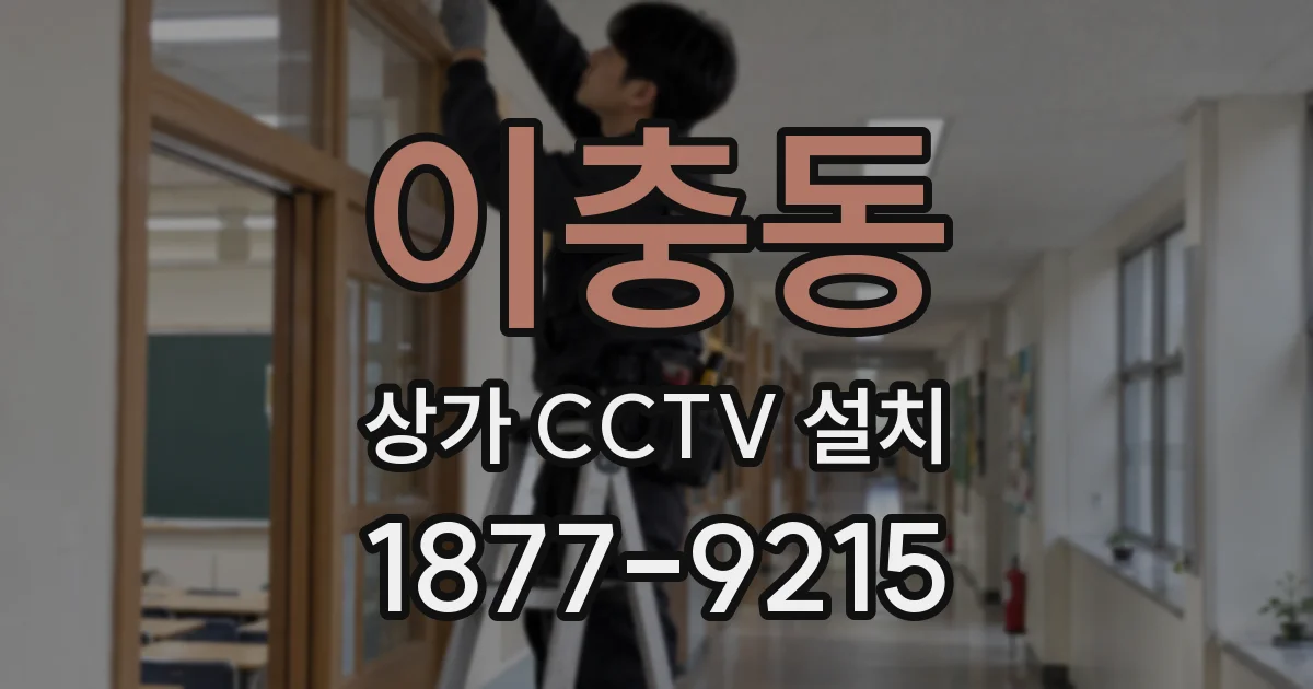 이충동 상가 CCTV 설치