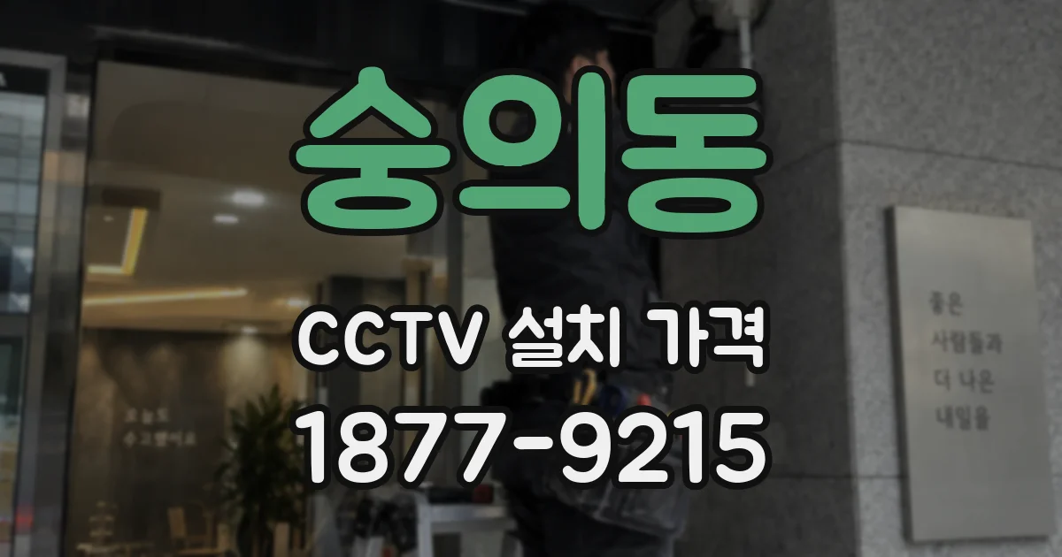숭의동 CCTV 설치 가격