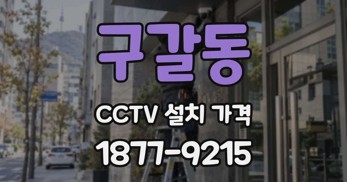 구갈동 CCTV 설치 가격