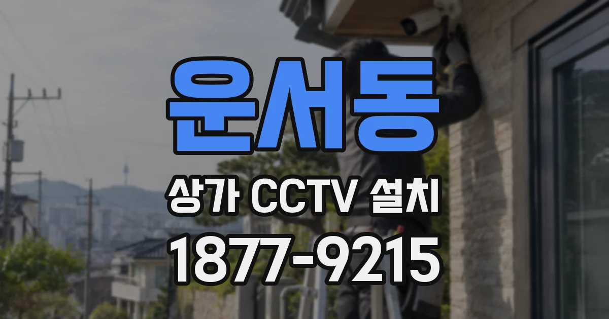 운서동 상가 CCTV 설치