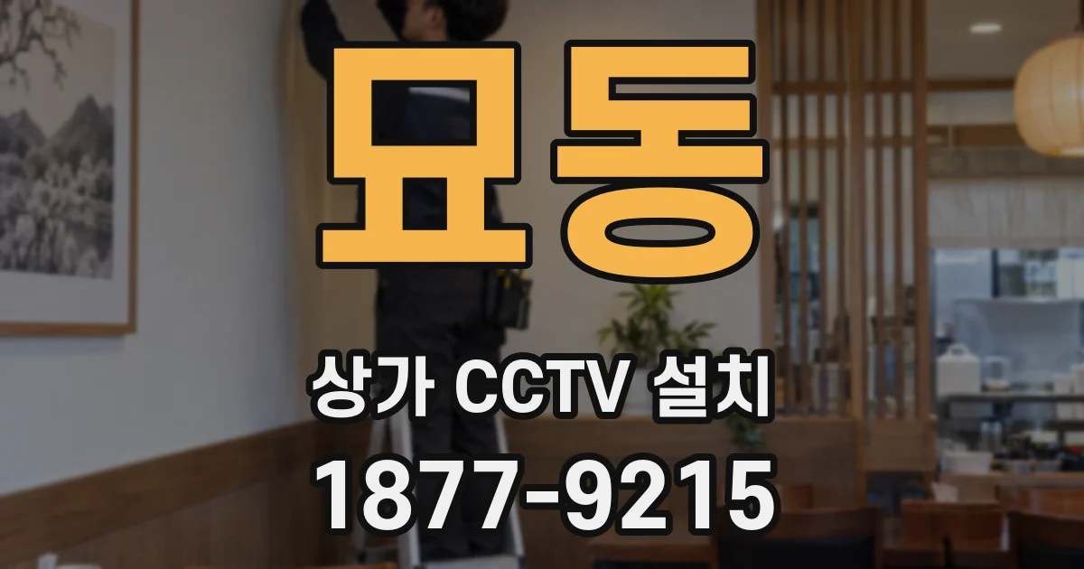 묘동 상가 CCTV 설치