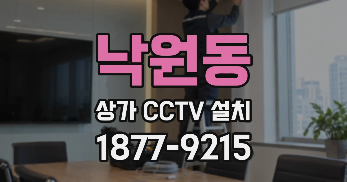 낙원동 상가 CCTV 설치