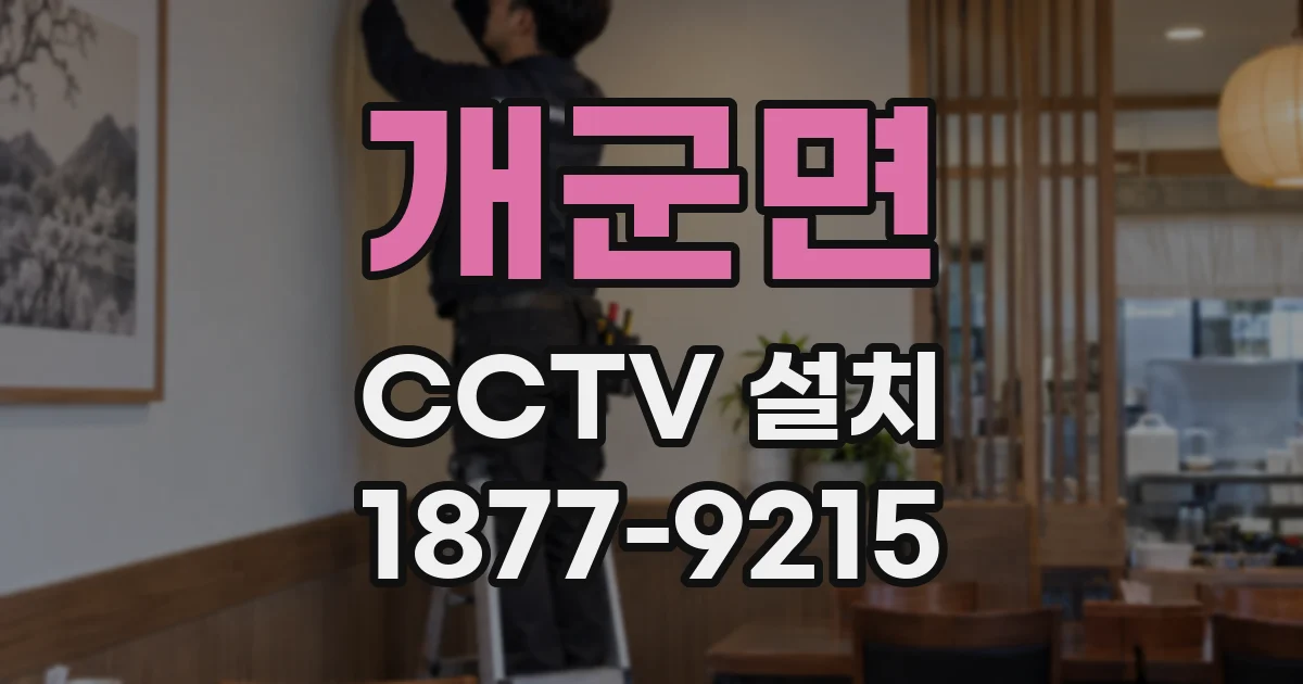 개군면 CCTV 설치