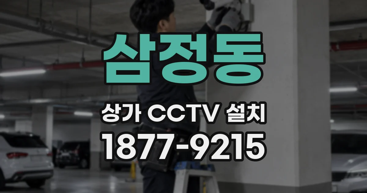 삼정동 상가 CCTV 설치