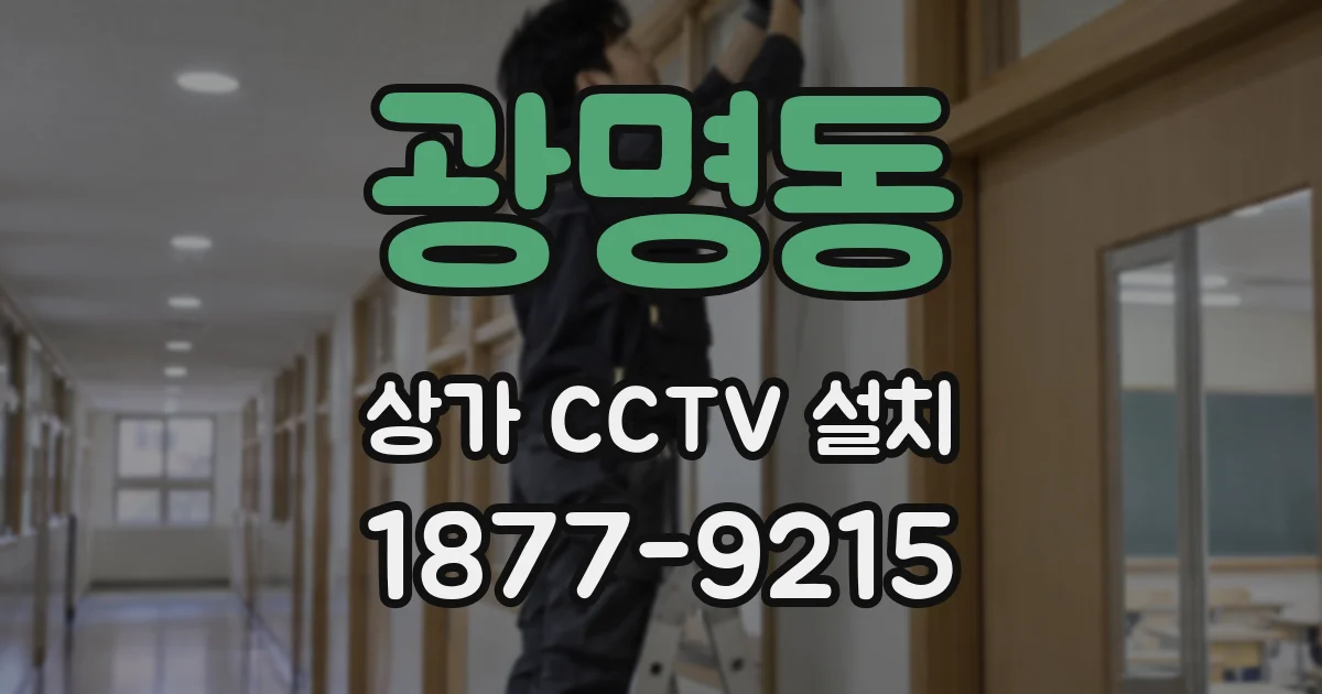 광명동 상가 CCTV 설치