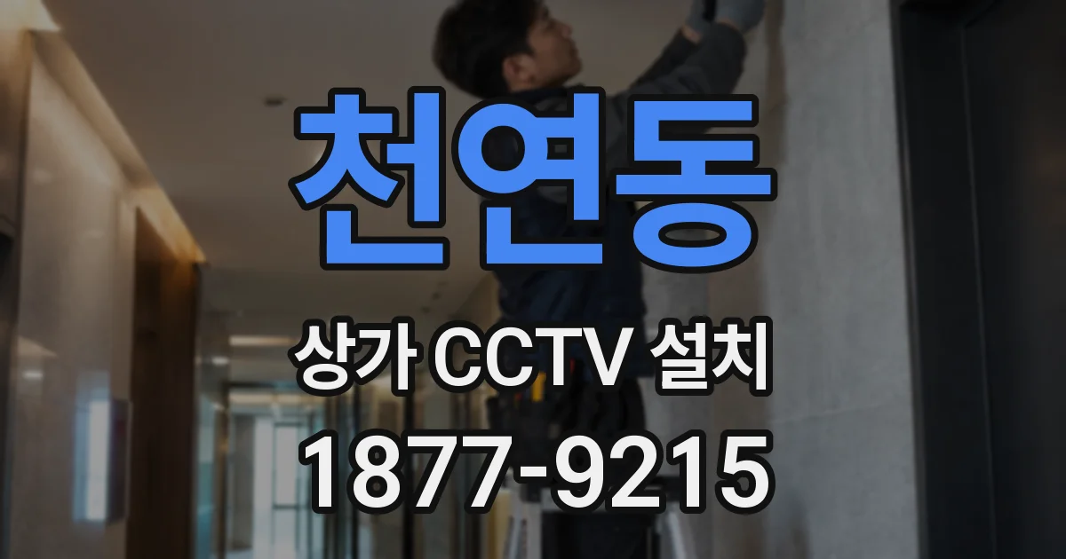 천연동 상가 CCTV 설치