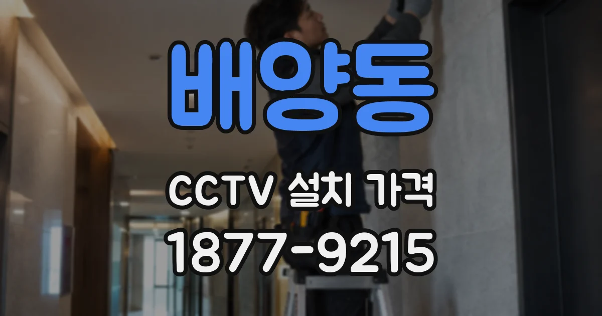 배양동 CCTV 설치 가격
