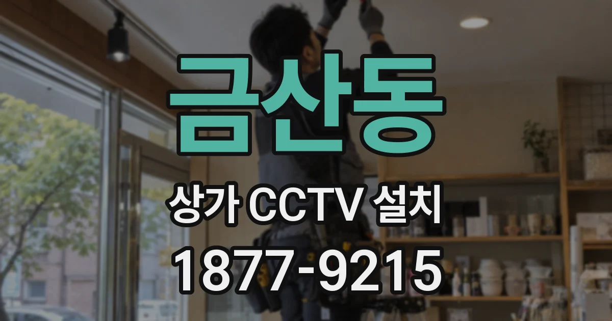 금산동 상가 CCTV 설치