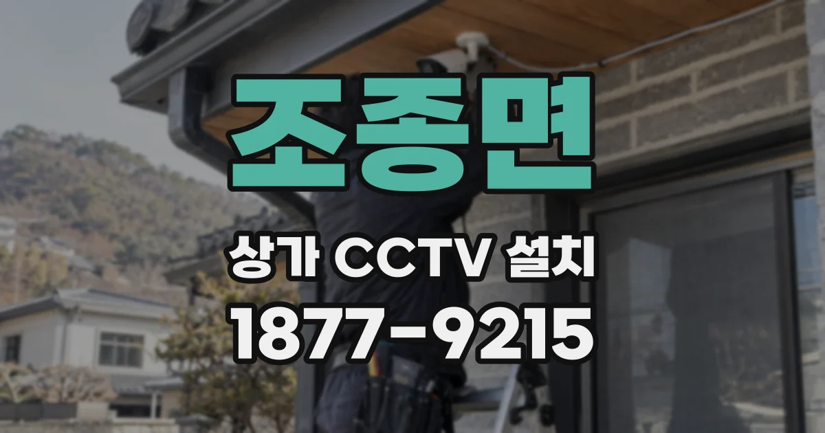 조종면 상가 CCTV 설치