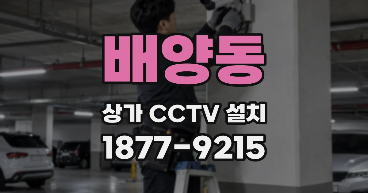 배양동 상가 CCTV 설치