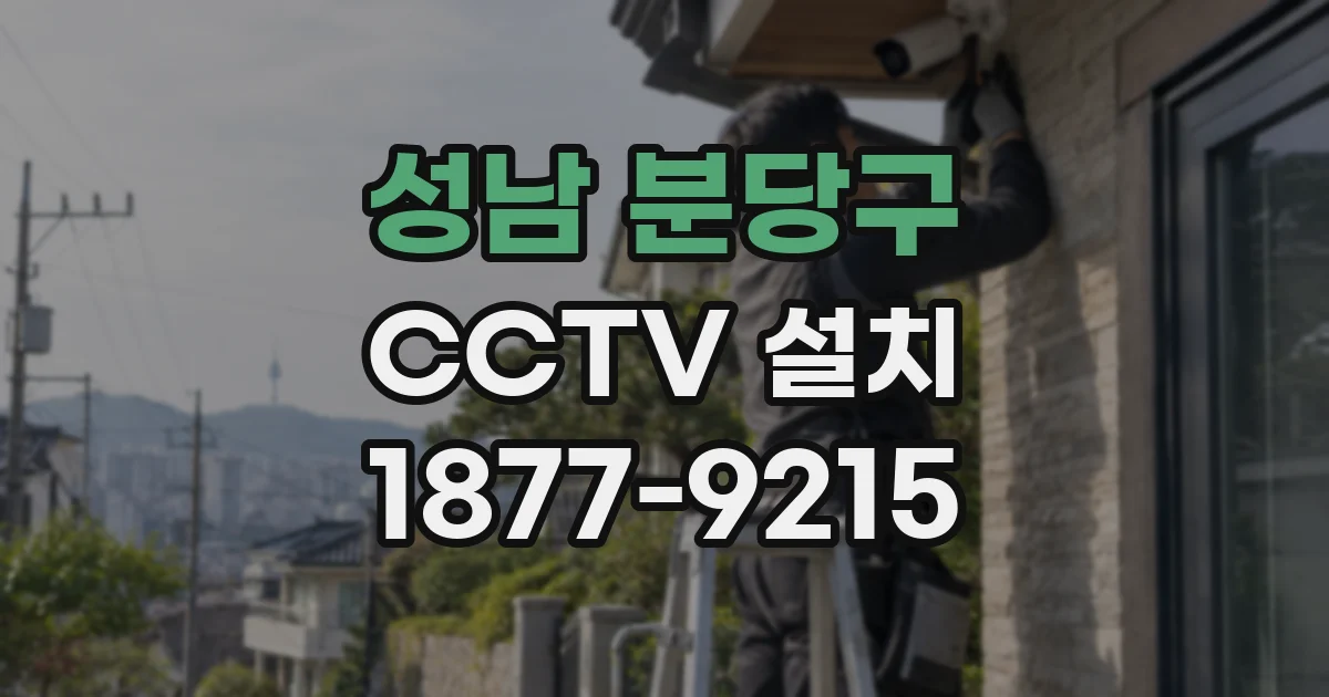 성남 분당구 CCTV 설치
