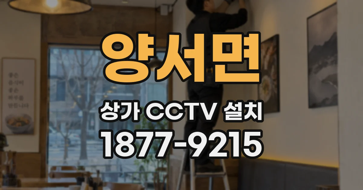 양서면 상가 CCTV 설치