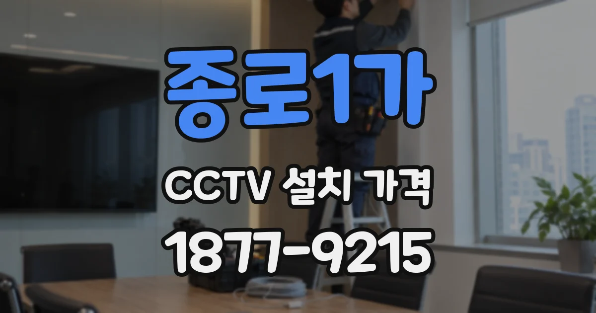 종로1가 CCTV 설치 가격