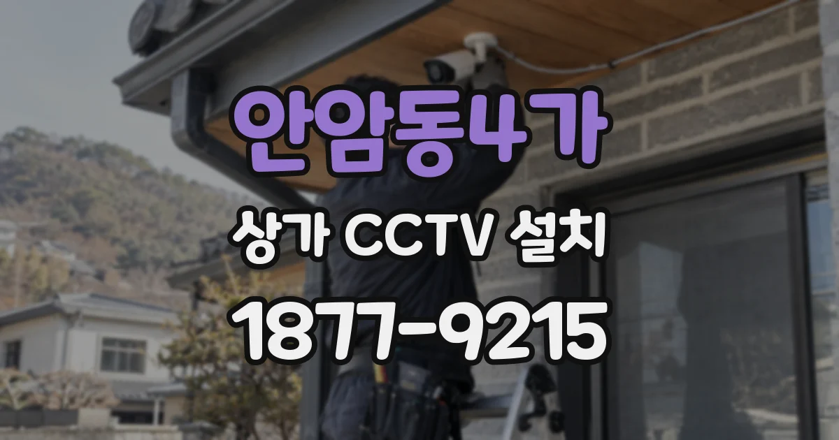 안암동4가 상가 CCTV 설치