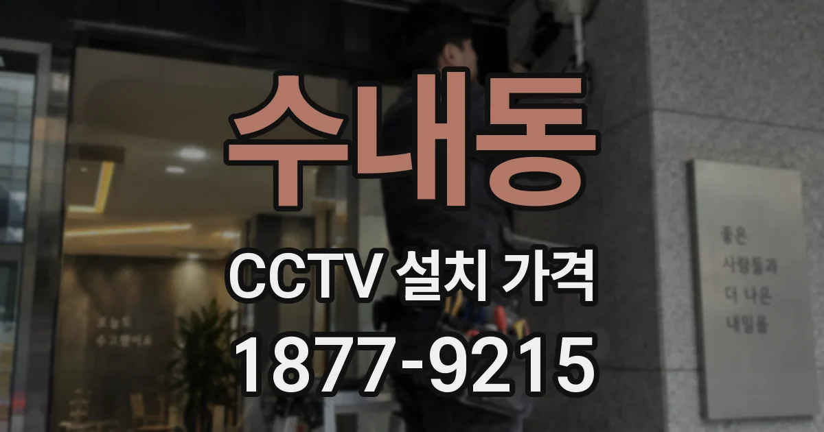 수내동 CCTV 설치 가격