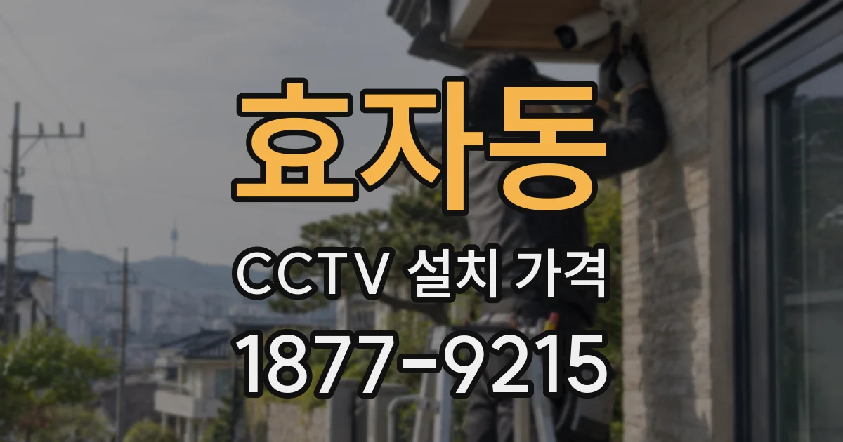 효자동 CCTV 설치 가격