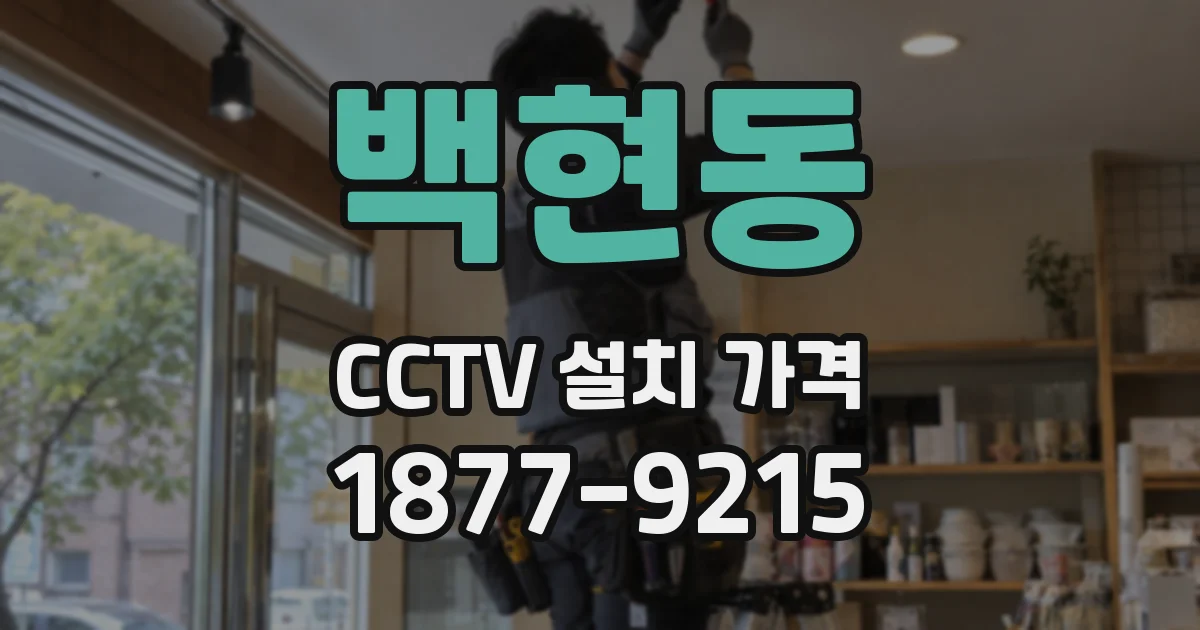 백현동 CCTV 설치 가격