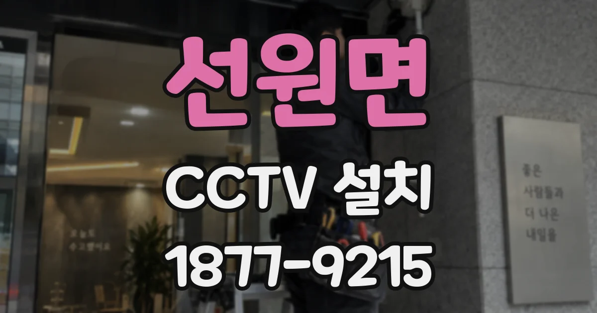 선원면 CCTV 설치