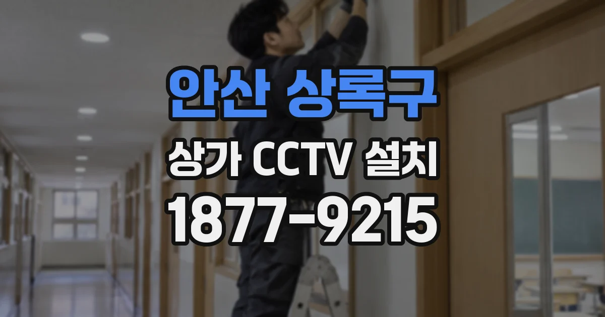 안산 상록구 상가 CCTV 설치