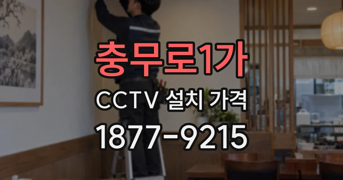 충무로1가 CCTV 설치 가격