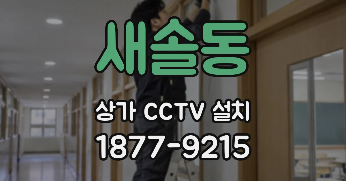 새솔동 상가 CCTV 설치