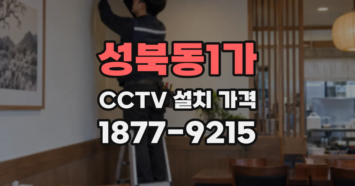 성북동1가 CCTV 설치 가격