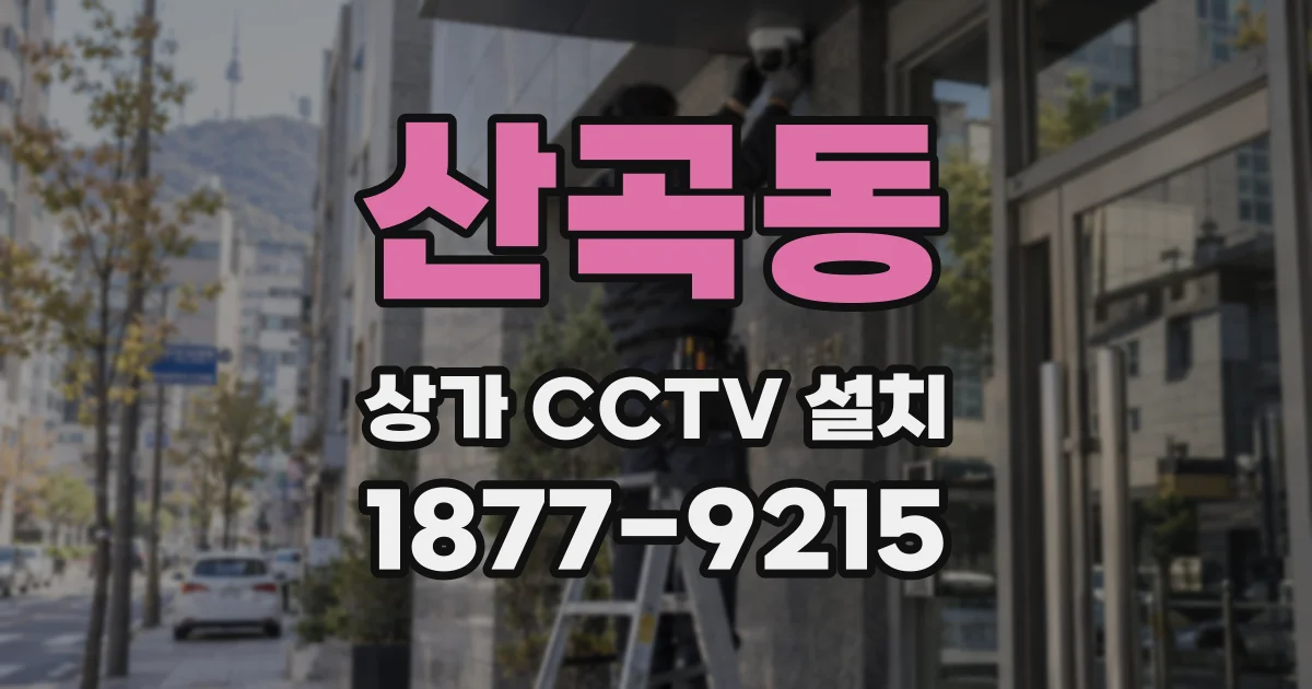 산곡동 상가 CCTV 설치