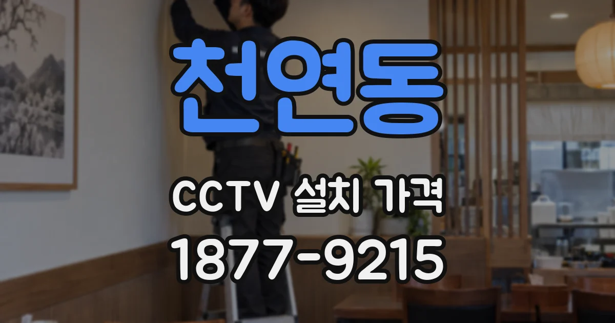 천연동 CCTV 설치 가격