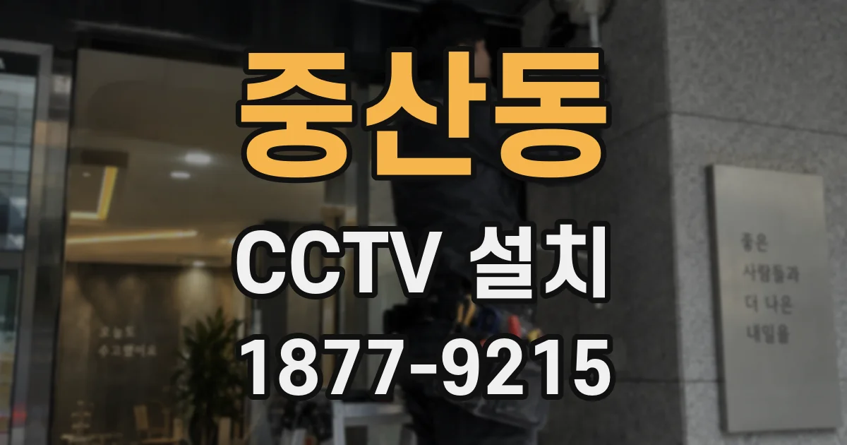 중산동 CCTV 설치