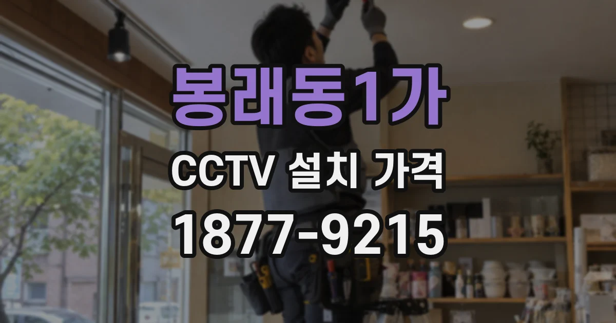 봉래동1가 CCTV 설치 가격
