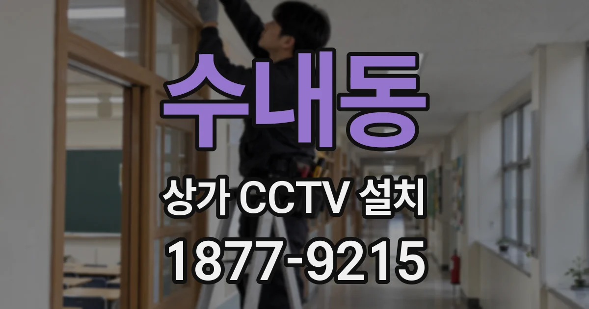 수내동 상가 CCTV 설치