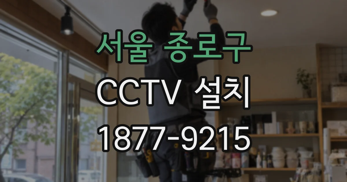 서울 종로구 CCTV 설치