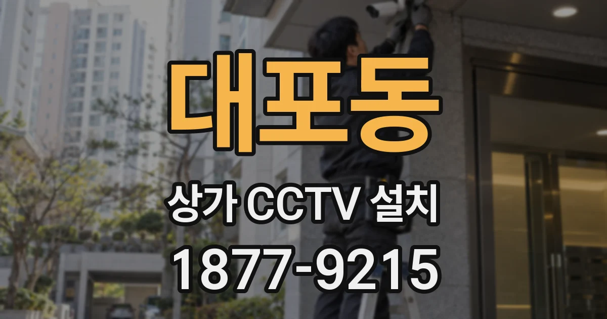 대포동 상가 CCTV 설치