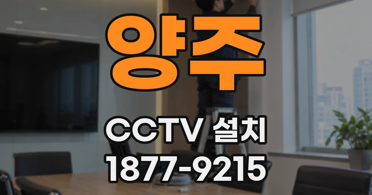 양주 CCTV 설치