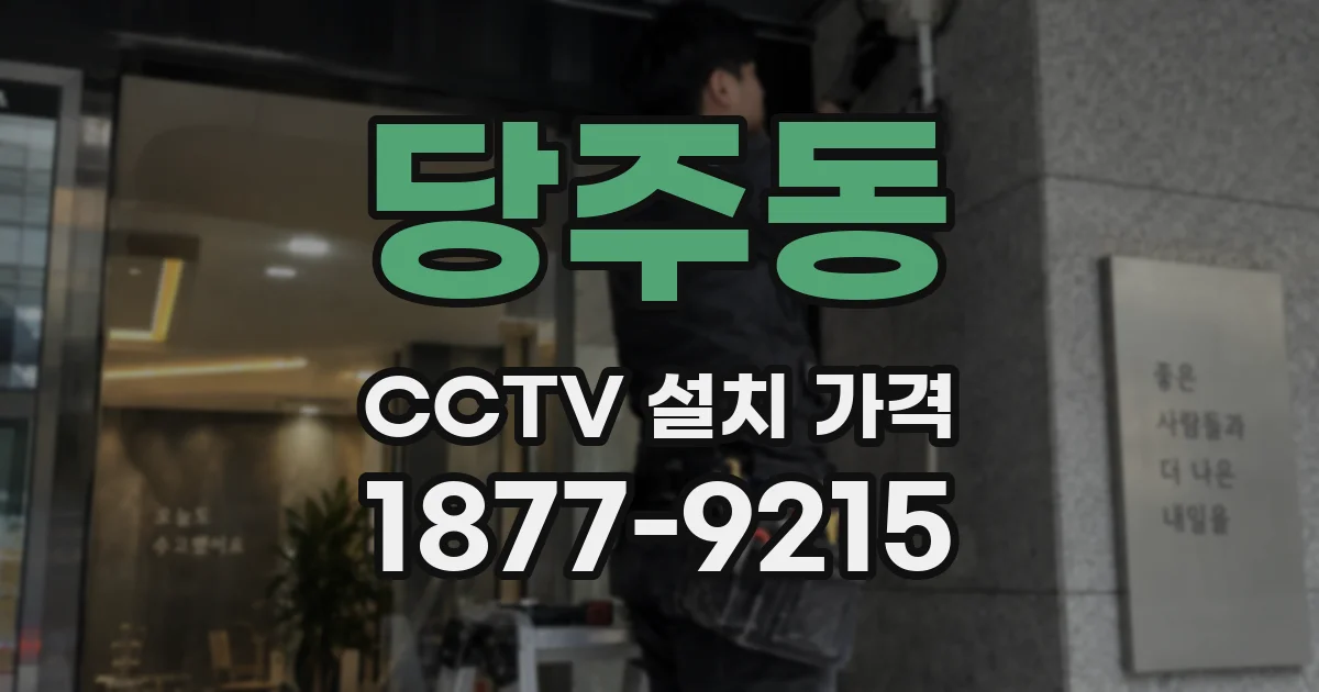 당주동 CCTV 설치 가격