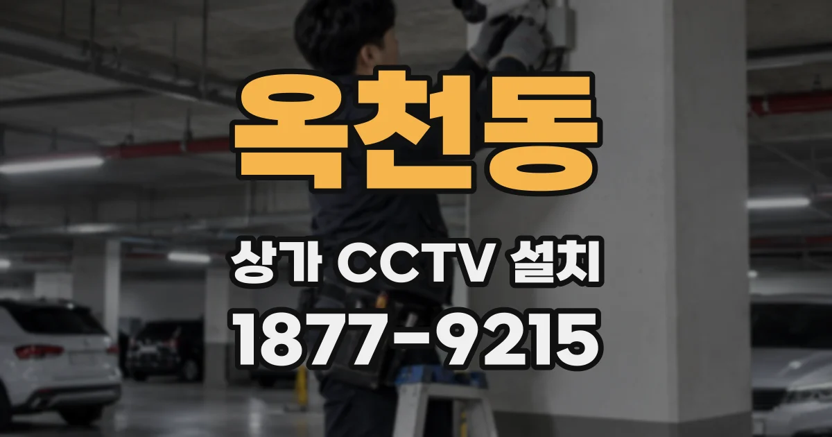 옥천동 상가 CCTV 설치