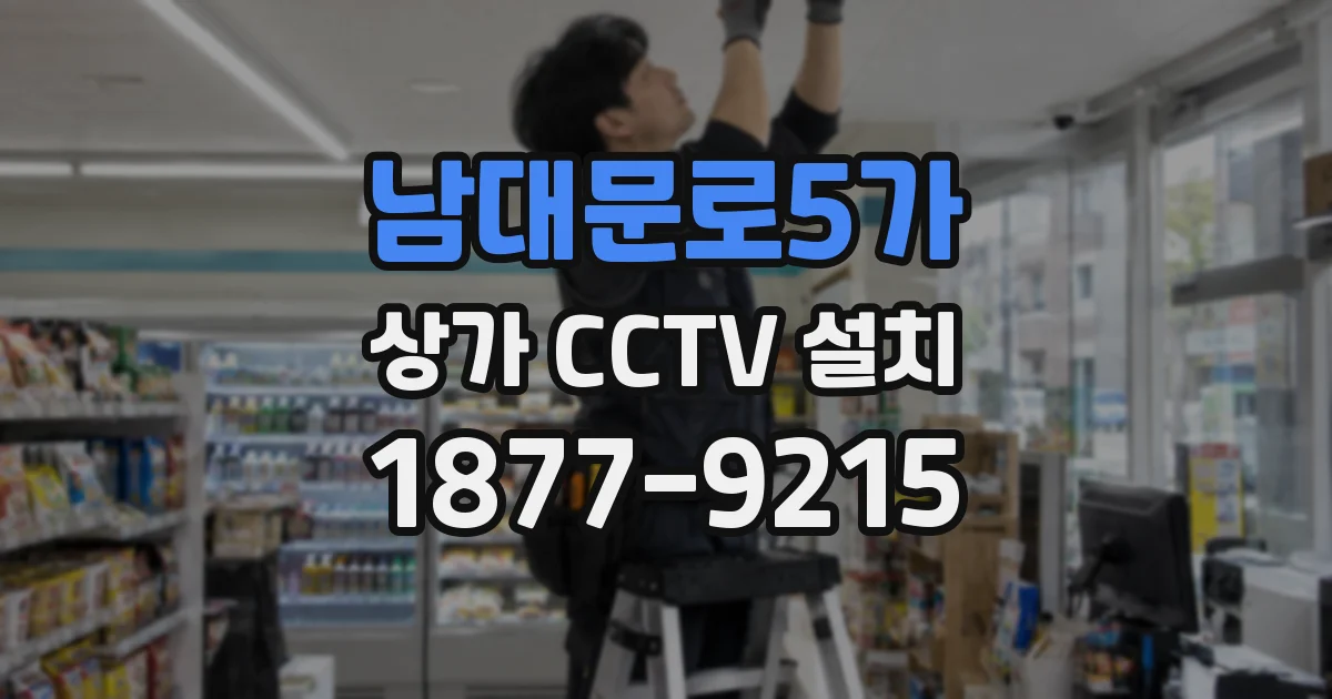 남대문로5가 상가 CCTV 설치