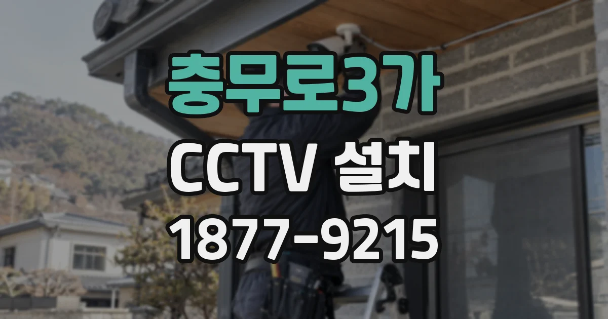 충무로3가 CCTV 설치