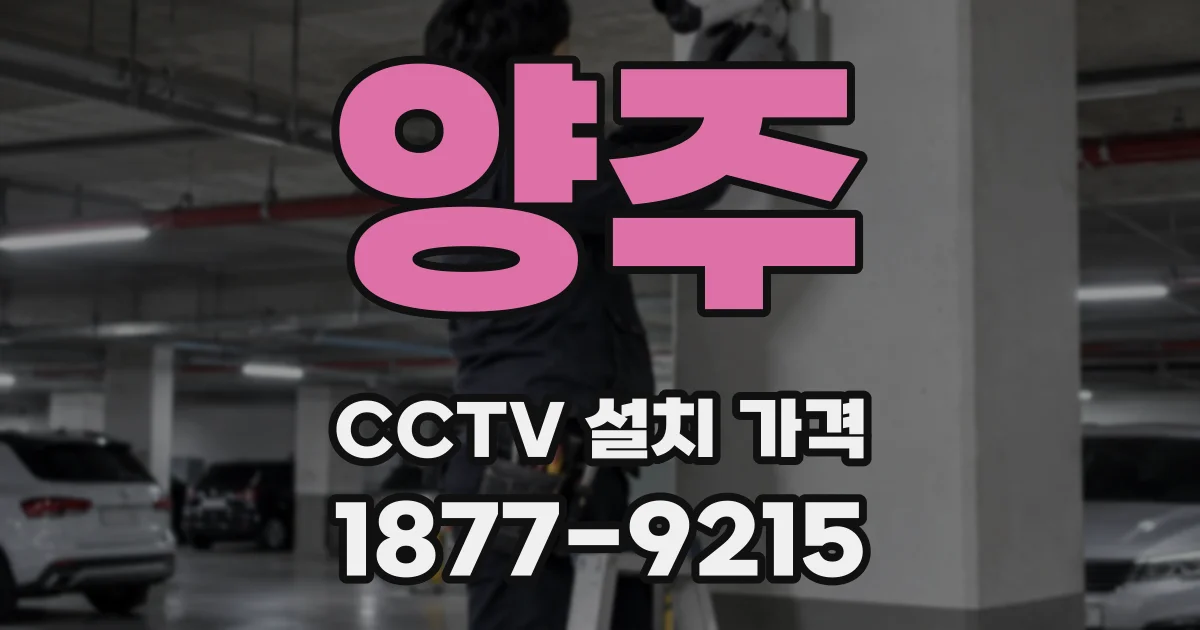 양주 CCTV 설치 가격