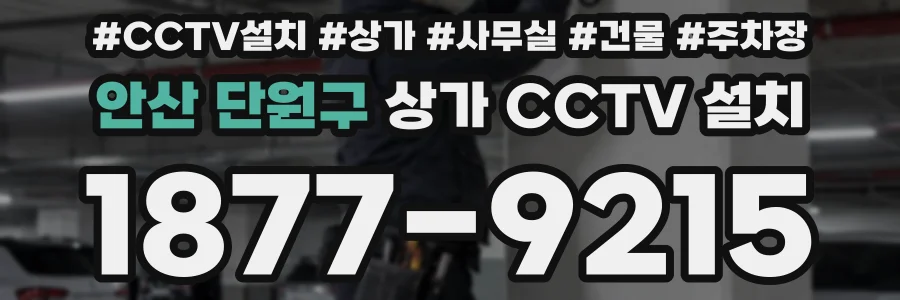 안산 단원구 상가 CCTV 설치