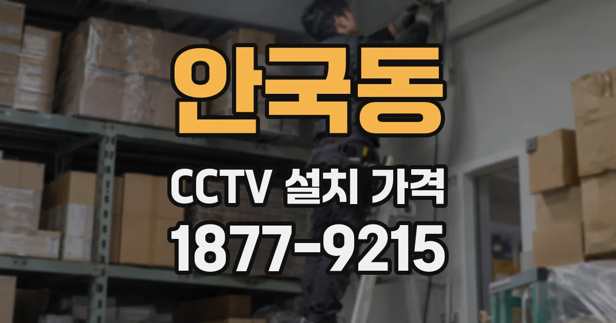 안국동 CCTV 설치 가격