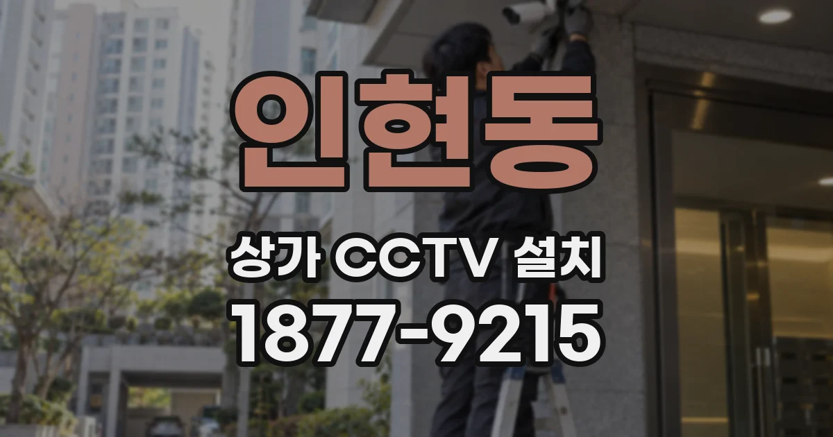인현동 상가 CCTV 설치