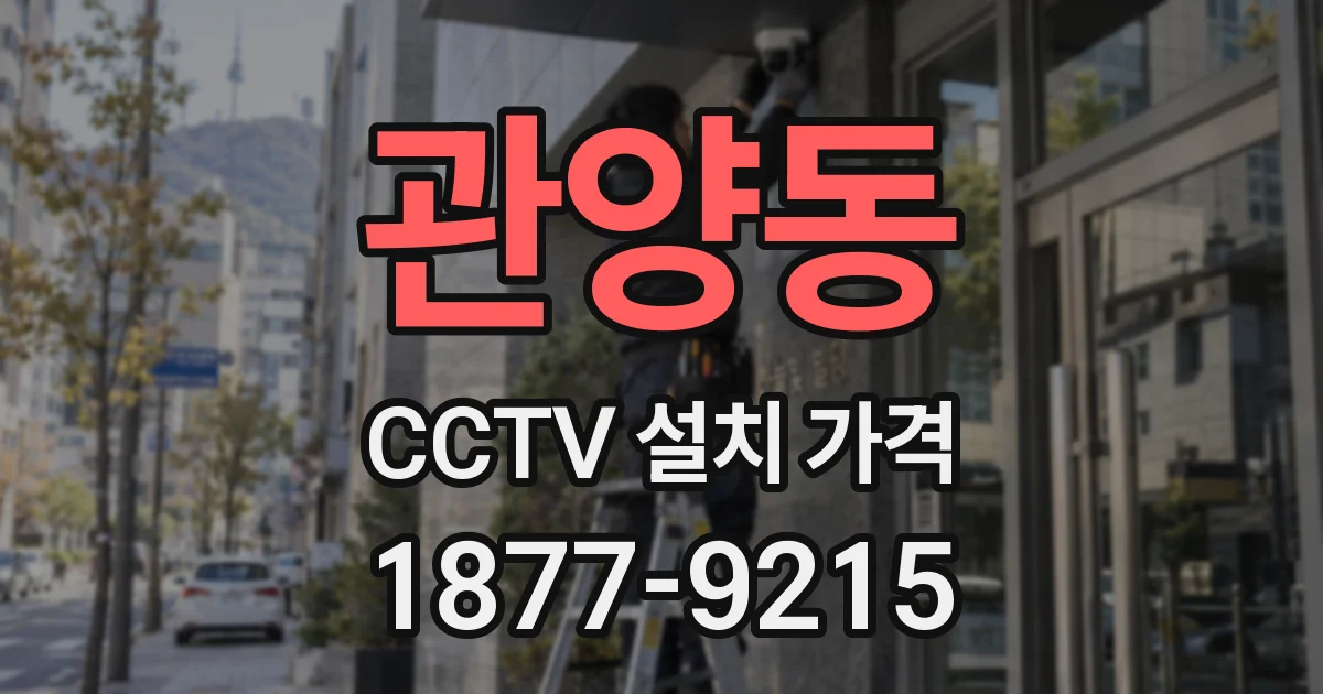 관양동 CCTV 설치 가격