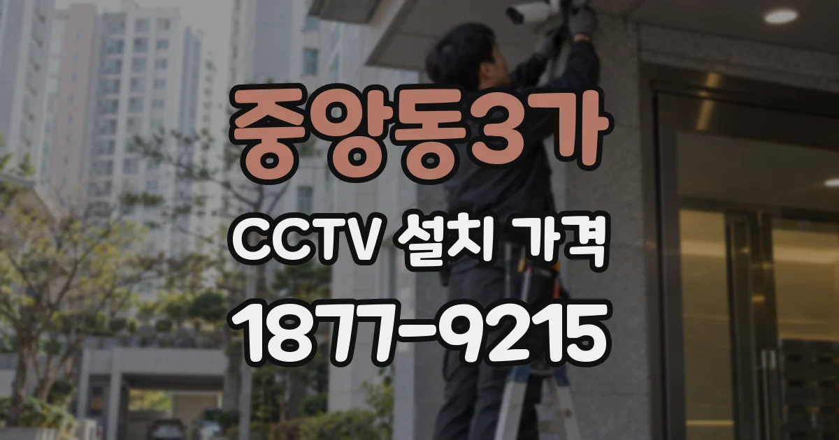 중앙동3가 CCTV 설치 가격