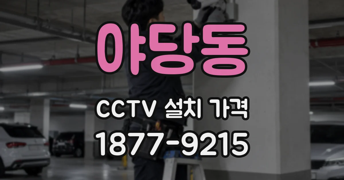 야당동 CCTV 설치 가격