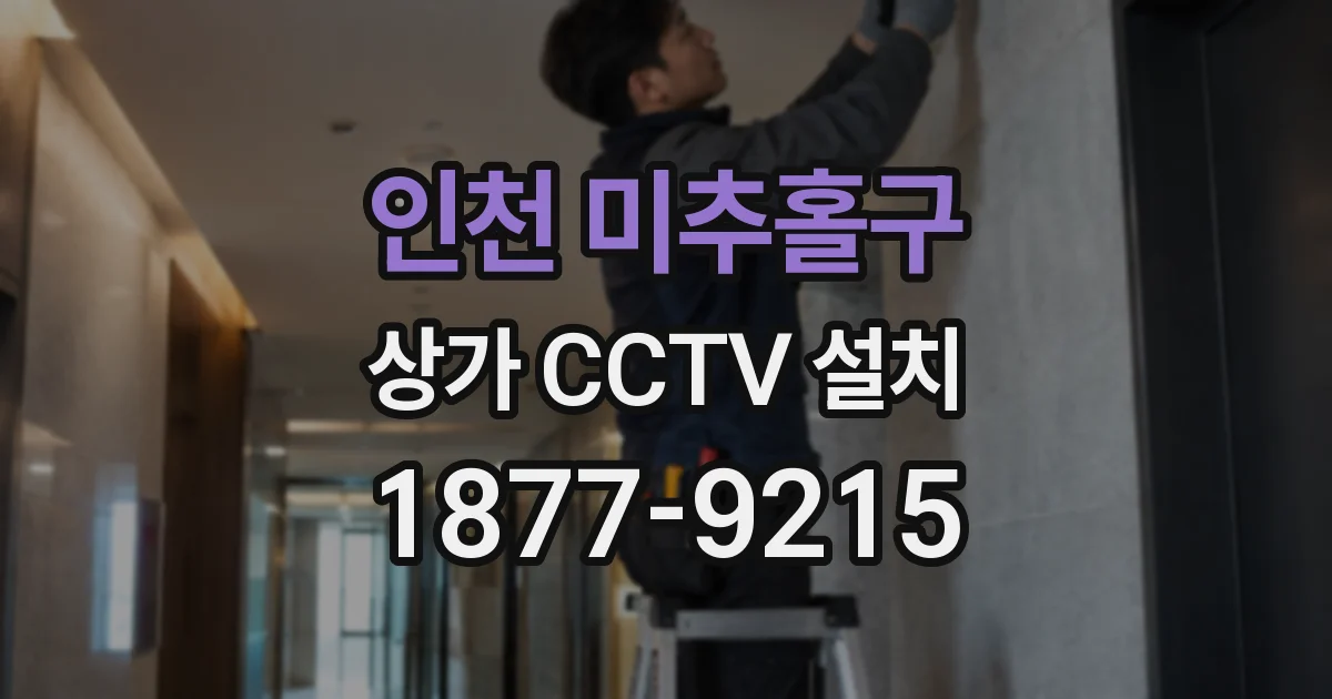 인천 미추홀구 상가 CCTV 설치