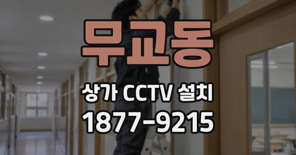 무교동 상가 CCTV 설치
