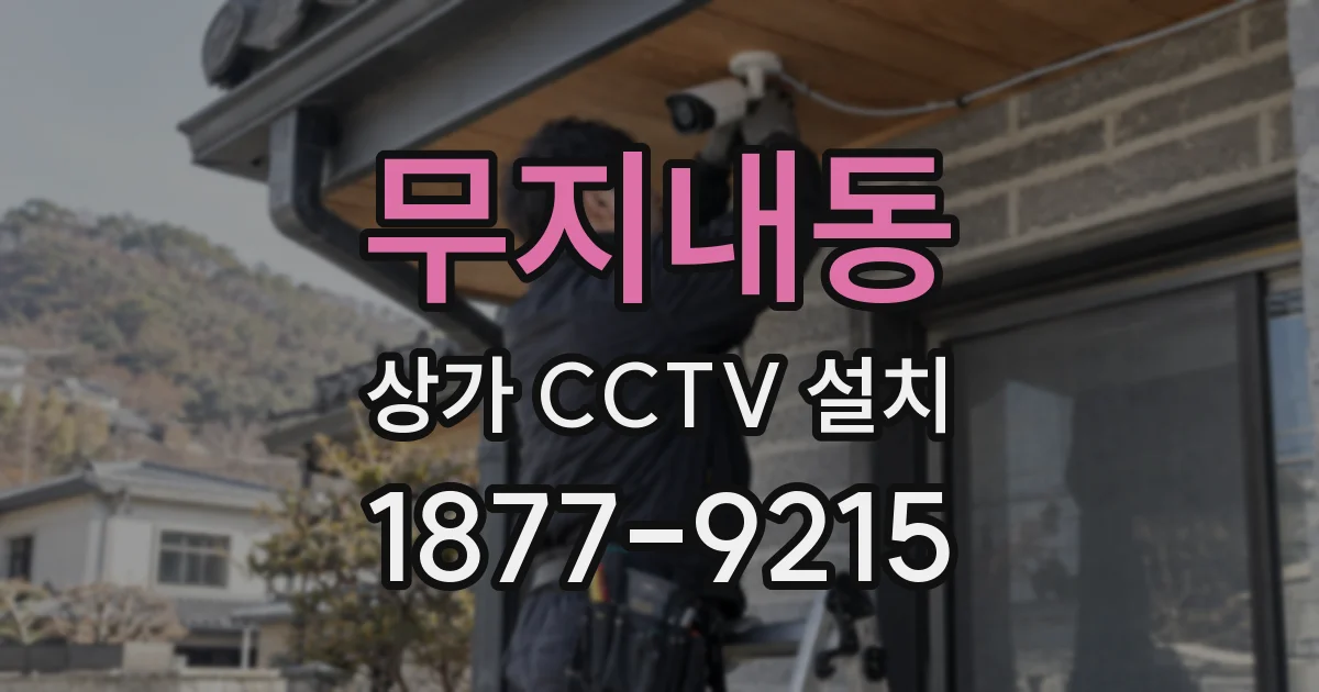 무지내동 상가 CCTV 설치